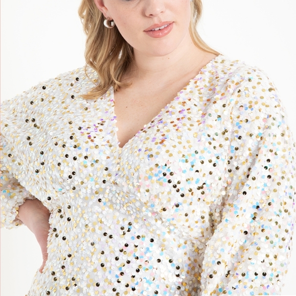 NEW Eloquii sequin gown with sleeves - Picture 3 of 4